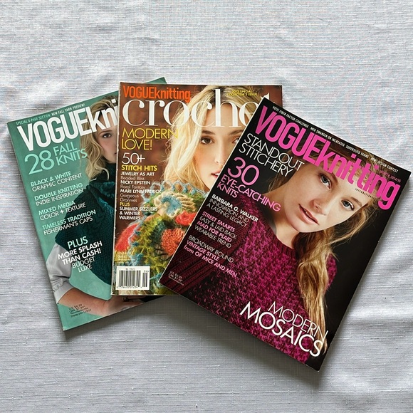 VOGUE 2 KNITTING AND 1 CROCHET MAGAZINES SET OF 3 - Picture 2 of 16